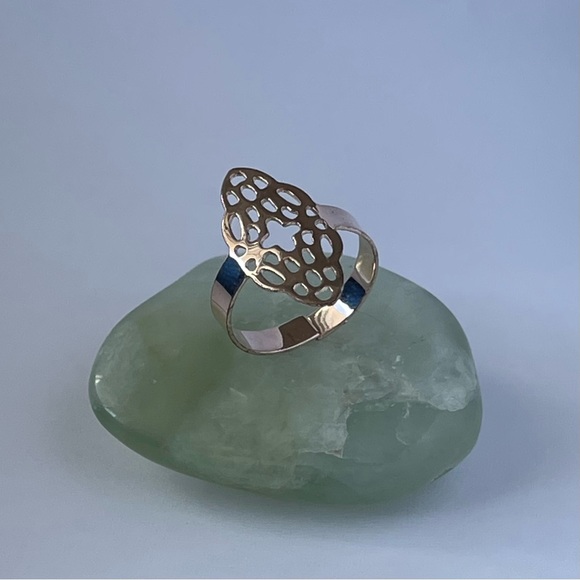 MIDI Rings ROSE Gold Tone FILIGREE Design Size 2 Set of TWO - Picture 5 of 9